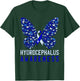 Butterfly Hydrocephalus Awareness Month Blue Ribbon Support T-Shirt - T-Shirt | Forest