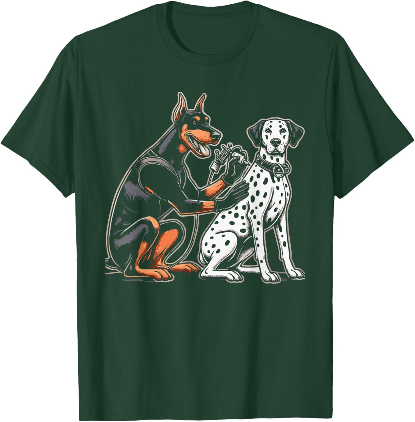 Funny Dog Tattoo Artist Tatoos Humor Men Women T-Shirt - T-Shirt | Forest