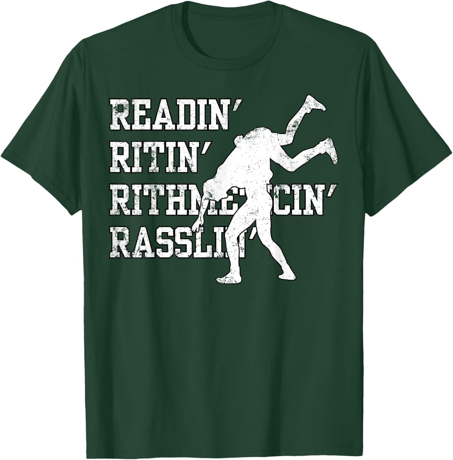 Funny Wrestling Funny Rassling Wrestler Love To Wrestle Gym T-Shirt - T-Shirt | Forest