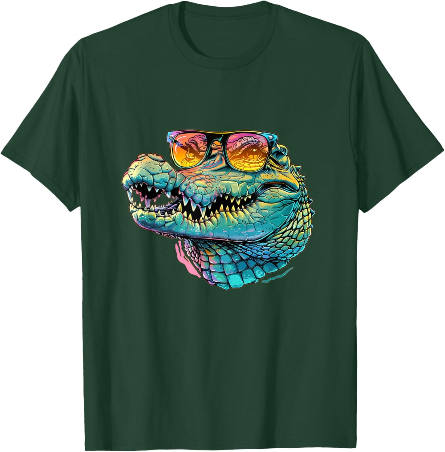Nice Crocodile Costume with Sunglasses for Boys and Girls T-Shirt - T-Shirt | Forest