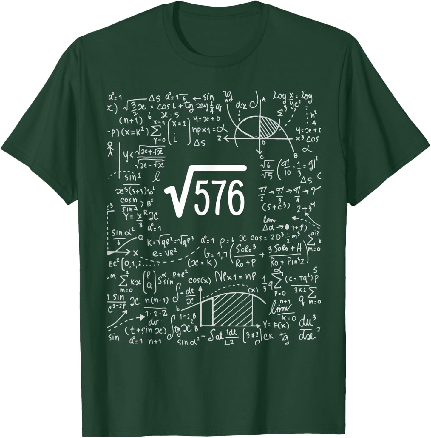 Square Root Of 576 Birthday Art 24 Years Old Math Nerd Geek T-Shirt - T-Shirt | Forest