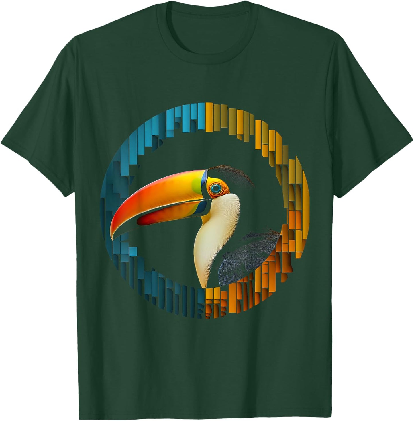 Toucan Polygon Bird Art Animal Colorful Graphic Toucan T-Shirt - T-Shirt | Forest