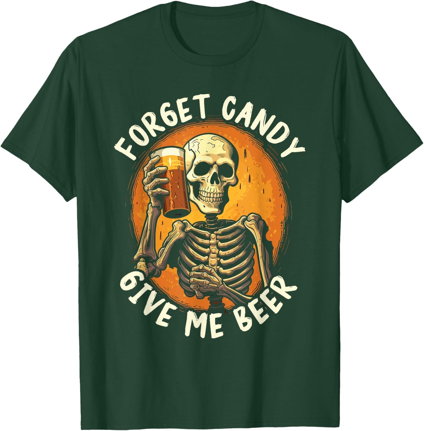 Halloween Beer Drinker Trick Or Treat Spooky Alcoholic T-Shirt - T-Shirt | Forest