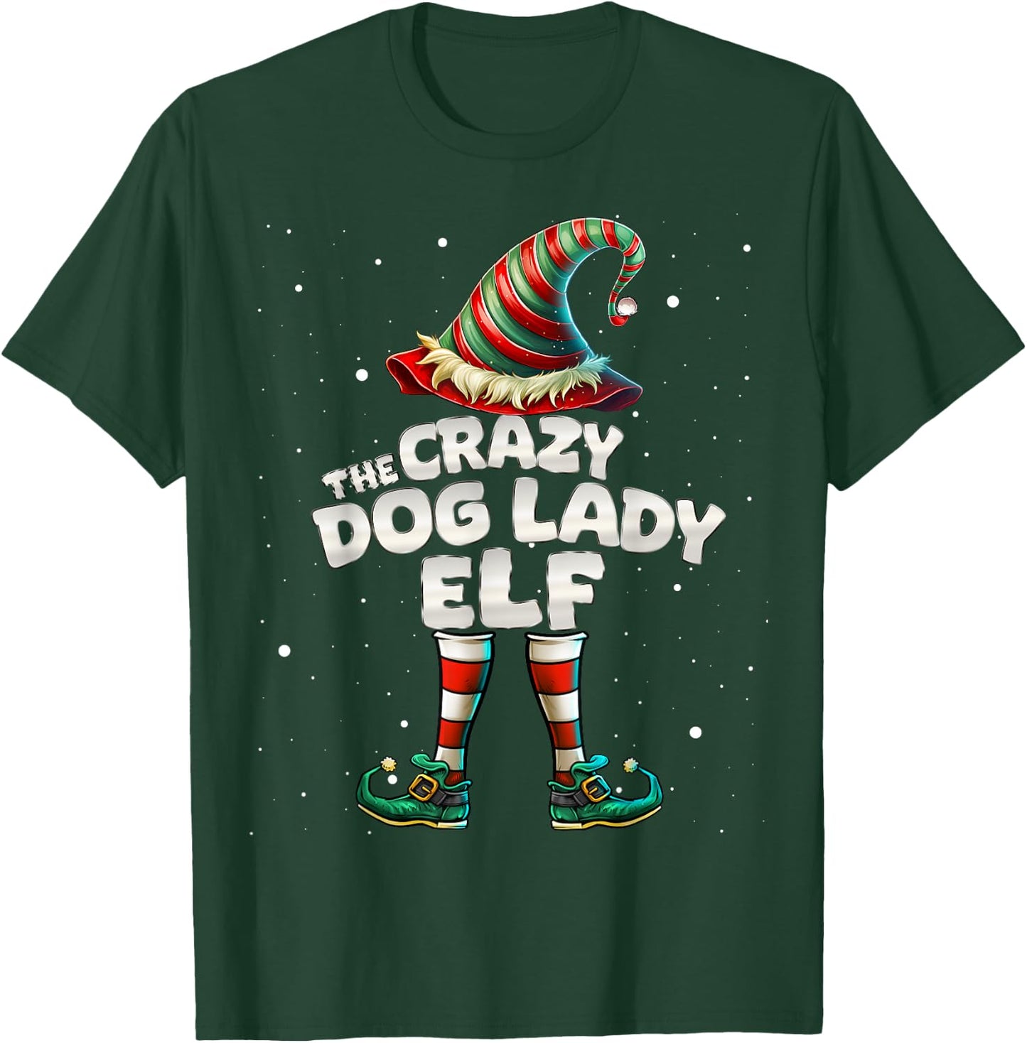The Crazy Dog Lady Elf Family Matching Group Christmas T-Shirt - T-Shirt | Forest
