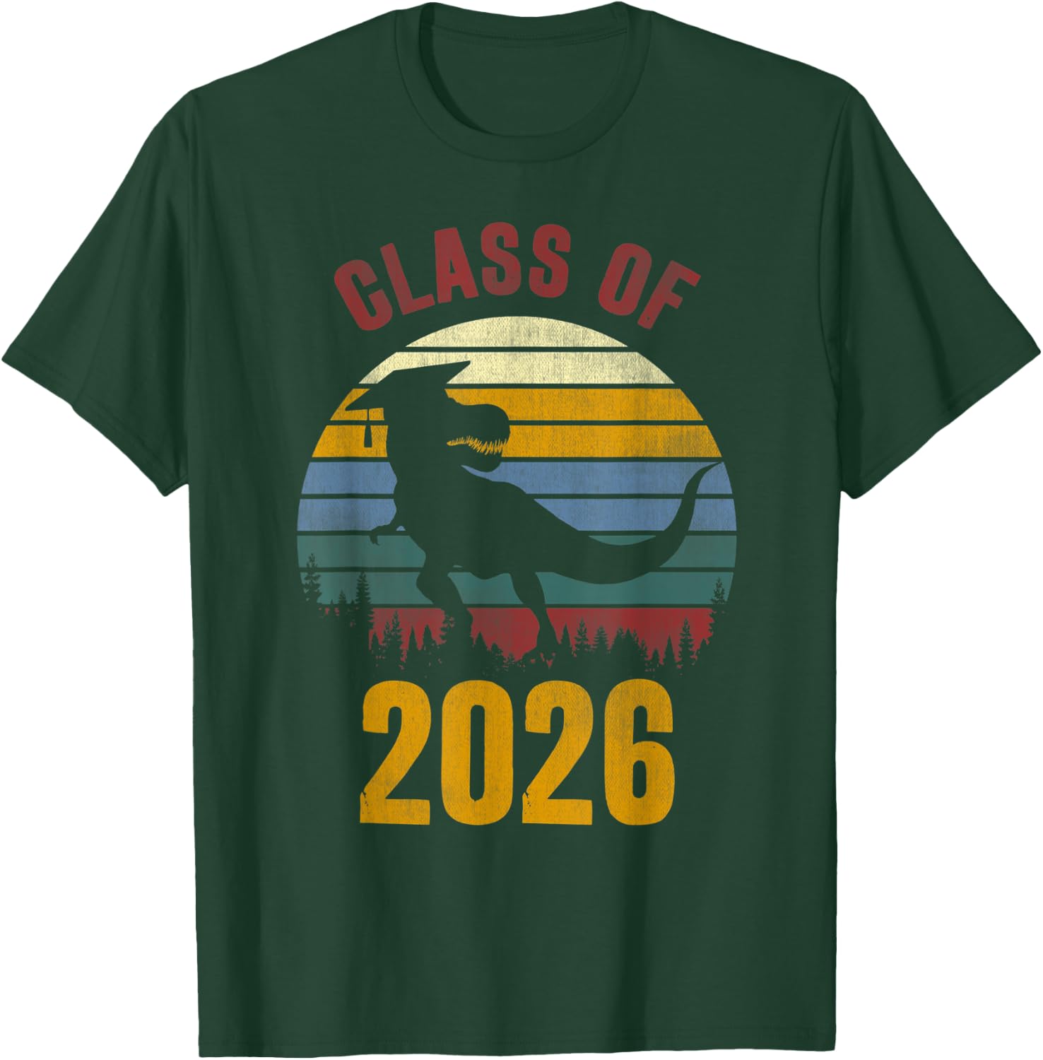 Dinosaur Class Of 2026 First Day 7th Grade Boys Kids Gift T-Shirt - T-Shirt | Forest