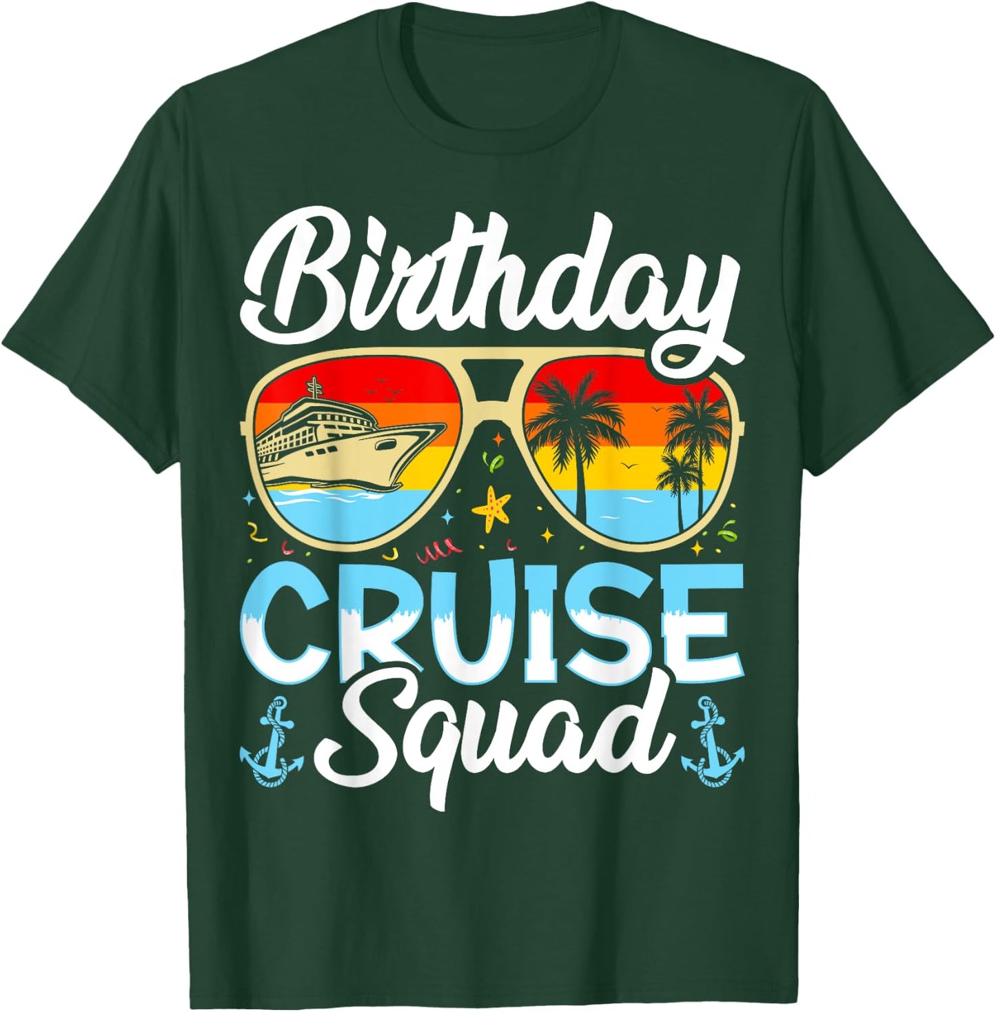 Birthday Cruise squad2025 Ship Vacation Trip Family Matching T-Shirt - T-Shirt | Forest