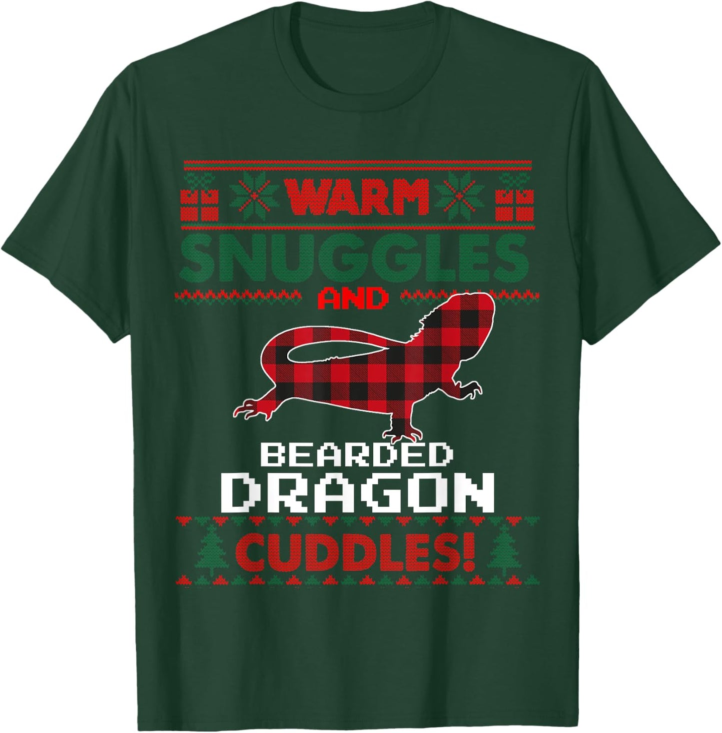 Bearded Dragon Christmas Pajama Shirt Ugly Christmas Sweater T-Shirt - T-Shirt | Forest