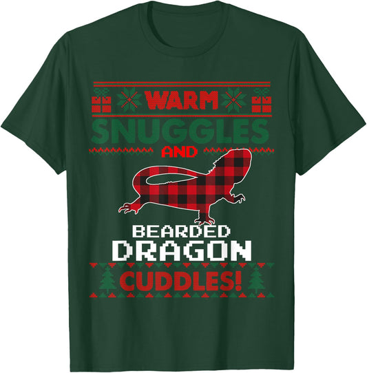 Bearded Dragon Christmas Pajama Shirt Ugly Christmas Sweater T-Shirt - T-Shirt | Forest