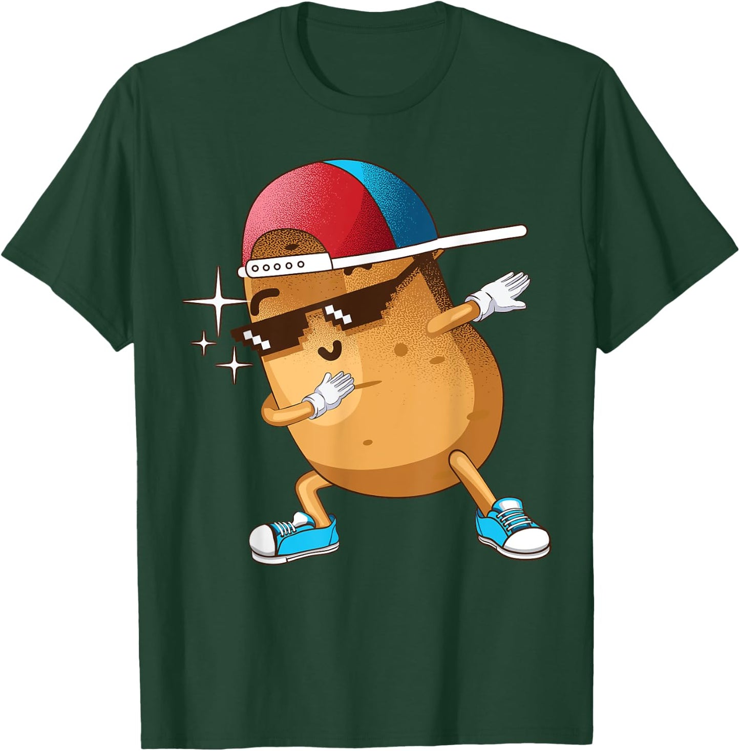Funny Dabbing Potato Gift Cool Dancing Spuds Hip-hop Foodie T-Shirt - T-Shirt | Forest