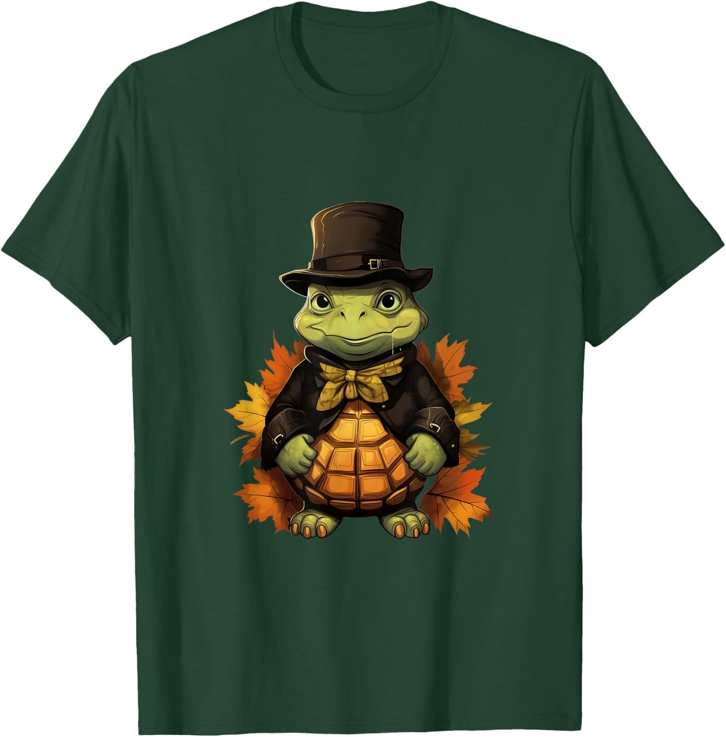 Thanksgiving Day Sea Turtle Pilgrim Fall Autumn Halloween T-Shirt - T-Shirt | Forest