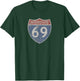 I69 Area - Interstate 69 Highway Sign T-Shirt - T-Shirt | Forest