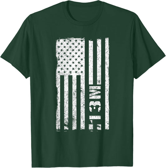 13M MLRS / HIMARS Crewmember Vintage American Flag T-Shirt - T-Shirt | Forest