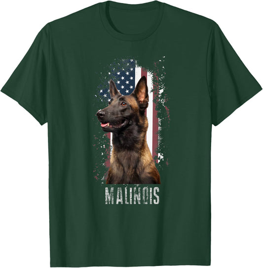 Belgian Malinois Belgian Malinois American Flag Funny Dog Gift -Adults Black Small T-Shirt - T-Shirt | Forest