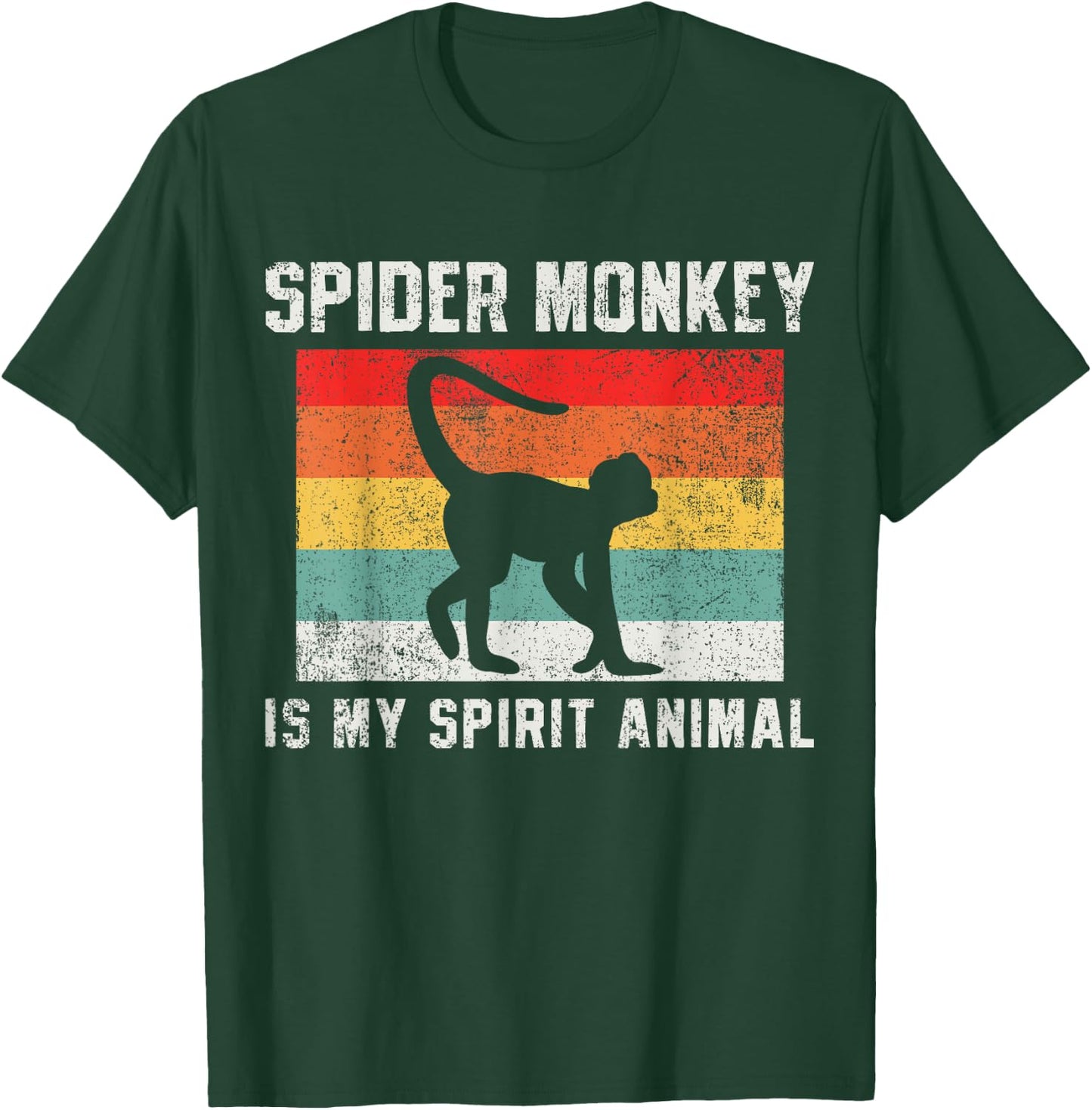 Spider Monkey Retro Vintage T-Shirt - T-Shirt | Forest