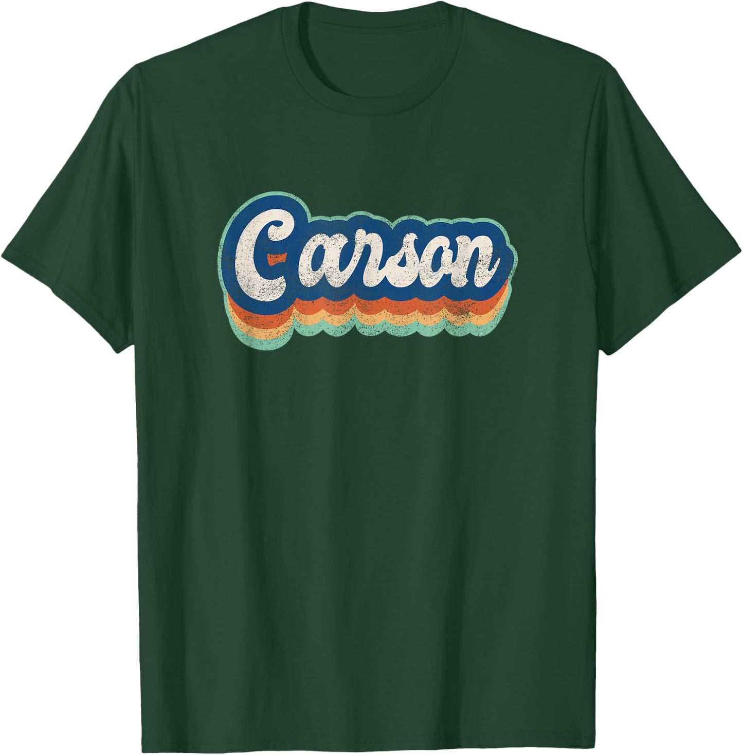 Carson First Name Boy Vintage Style 70s 80s Personalized T-Shirt - T-Shirt | Forest
