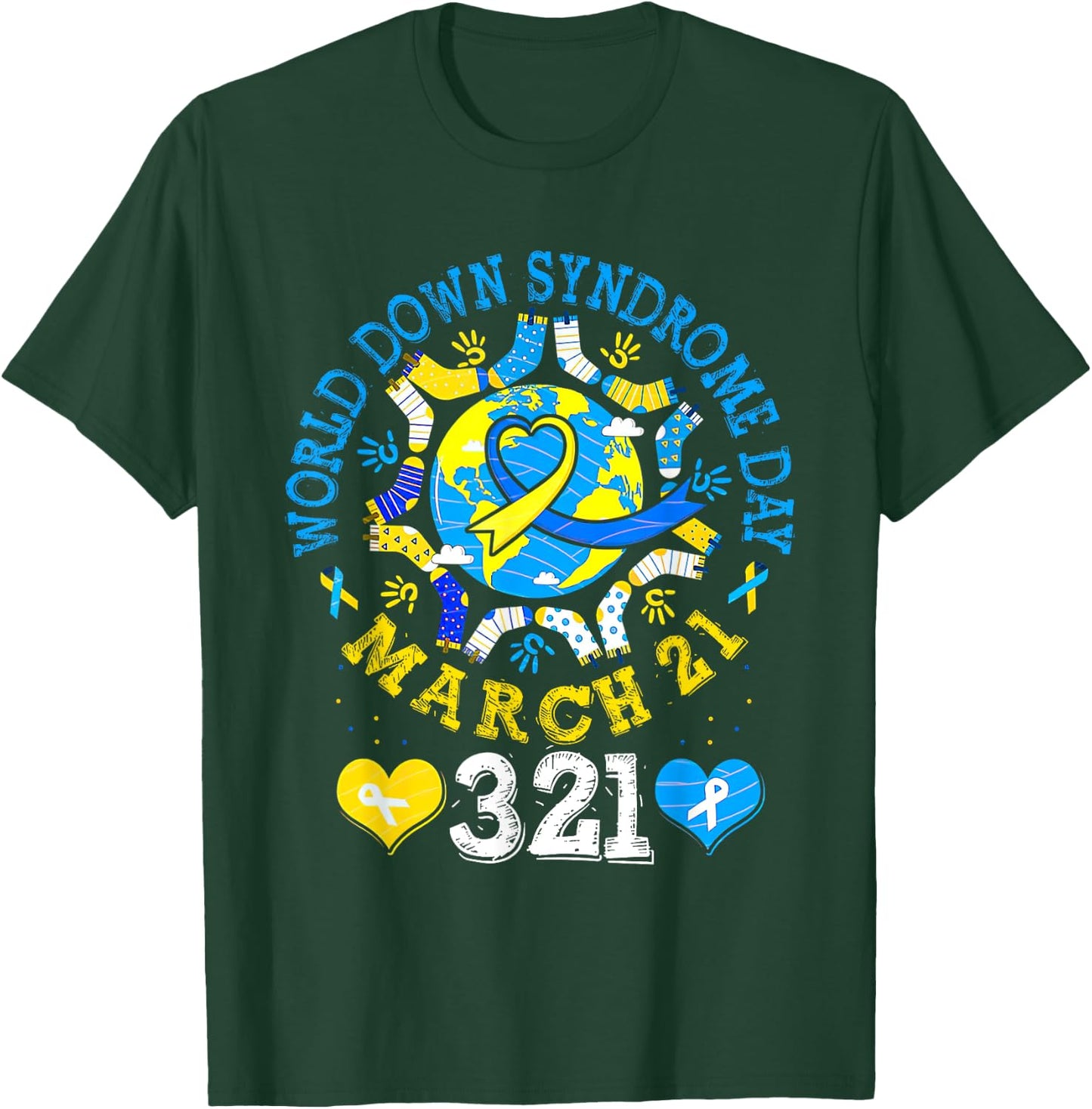 World Down Syndrome Day Awareness Socks Down Right Kids T-Shirt - T-Shirt | Forest