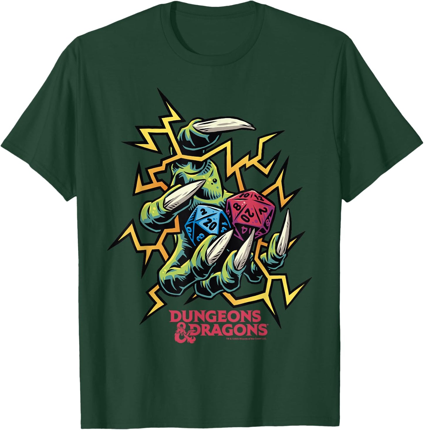 Dungeons & Dragons Electric Dice Roll T-Shirt - T-Shirt | Forest