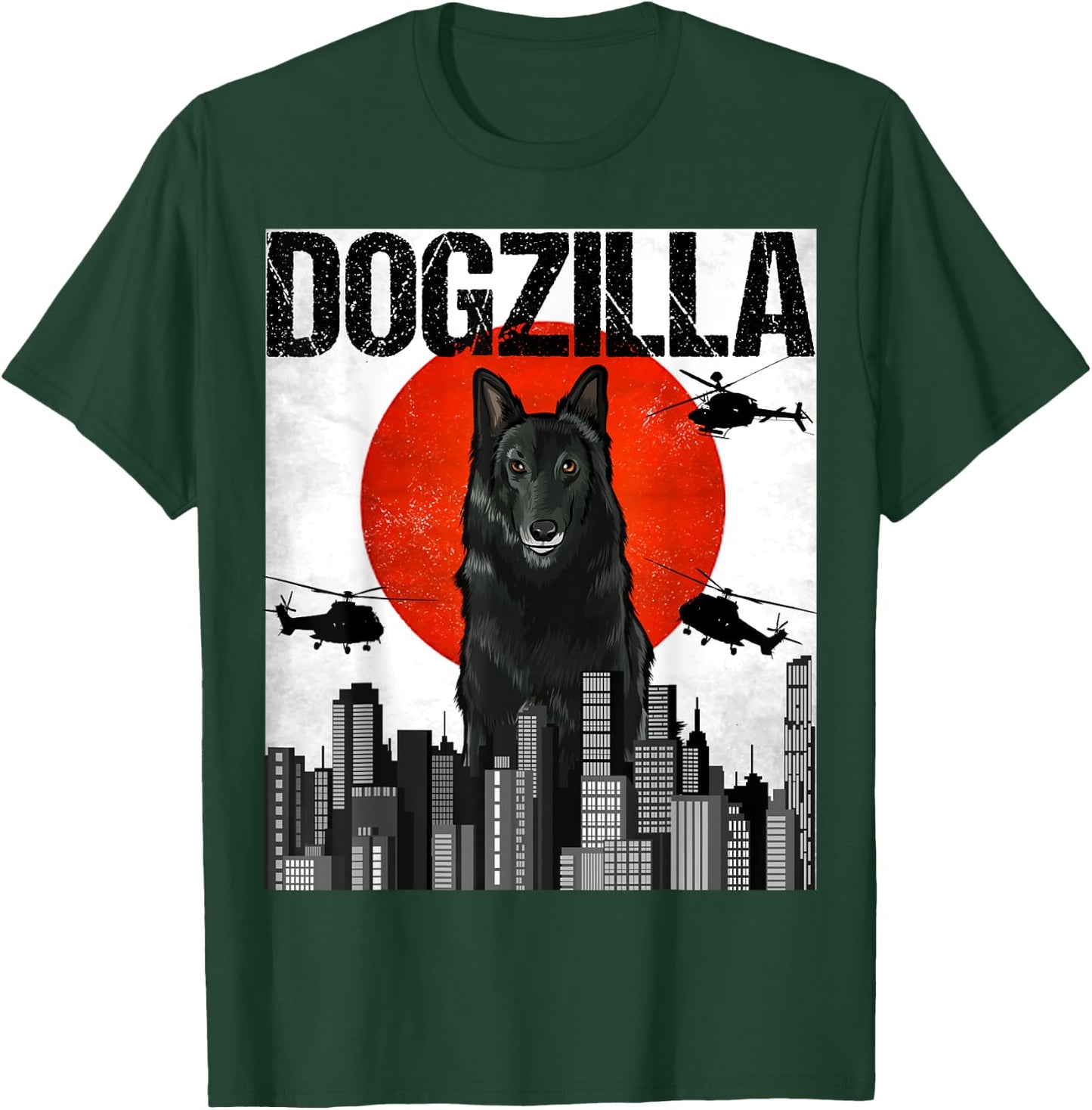 Funny Vintage Japanese Dogzilla Belgian Sheepdog Women T-Shirt - T-Shirt | Forest