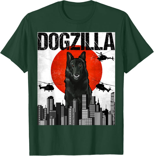 Funny Vintage Japanese Dogzilla Belgian Sheepdog Women T-Shirt - T-Shirt | Forest