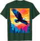Majestic Eagle Silhouette: Freedom's Colors T-Shirt - T-Shirt | Forest