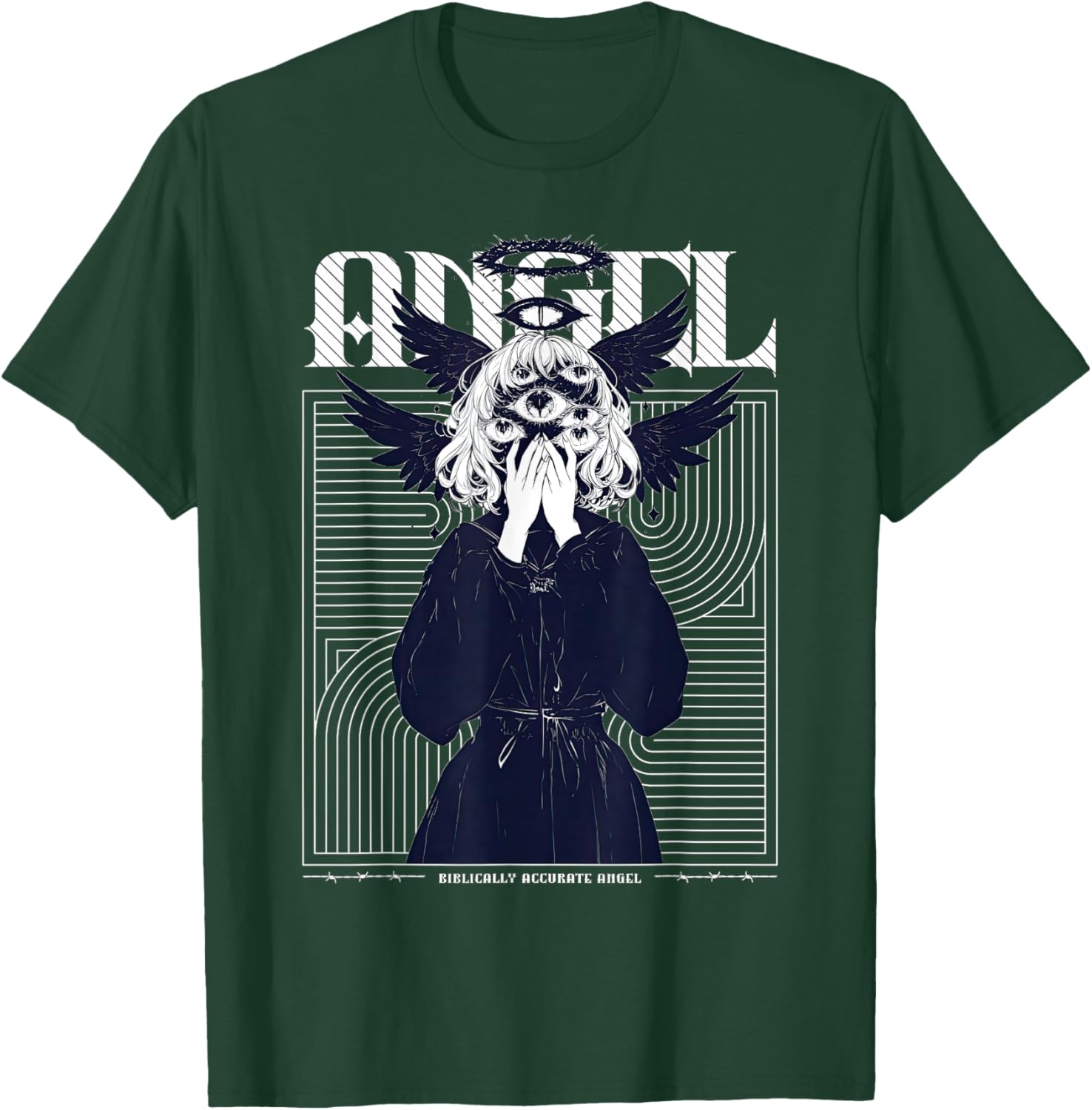 Anime Girl Multiple Eyes Gothic Seraphim Angel Harajuku T-Shirt - T-Shirt | Forest