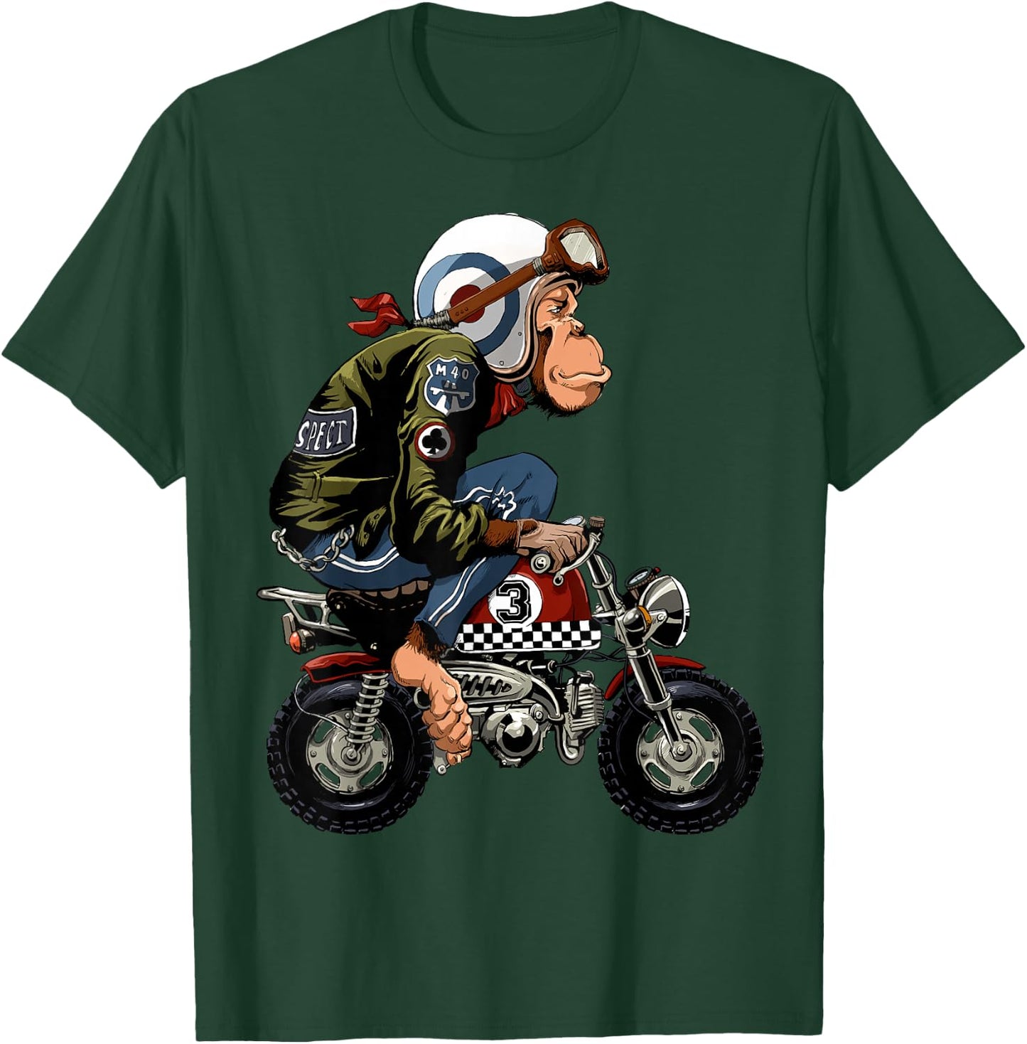 Monkey Bike Cartoon T-Shirt - T-Shirt | Forest