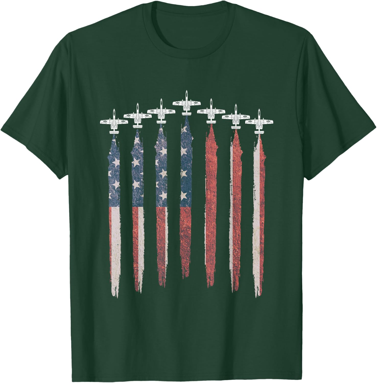 A10 Warthog Jet USA Flag Airplane Thunderbolt 4th of July T-Shirt - T-Shirt | Forest