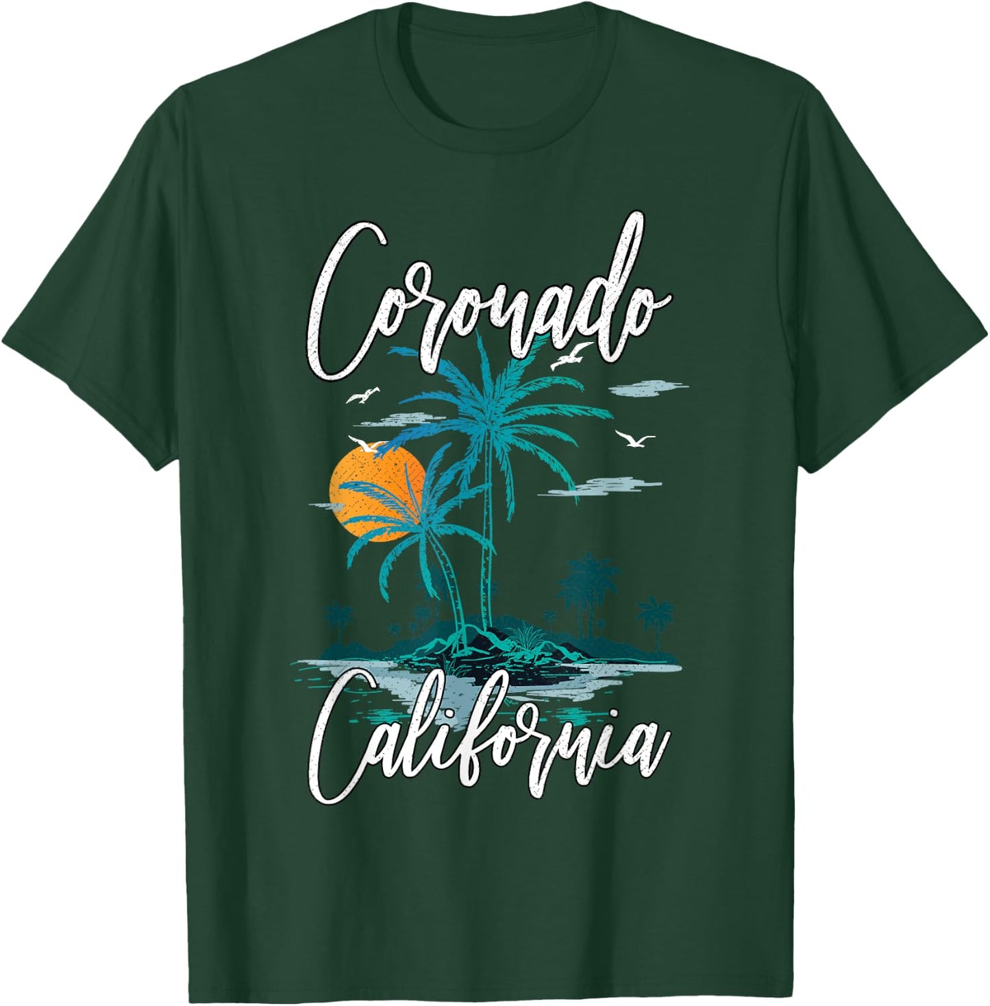 Family Vacation Retro Sunset California Coronado Beach Men Women Kids T-Shirt - T-Shirt | Forest