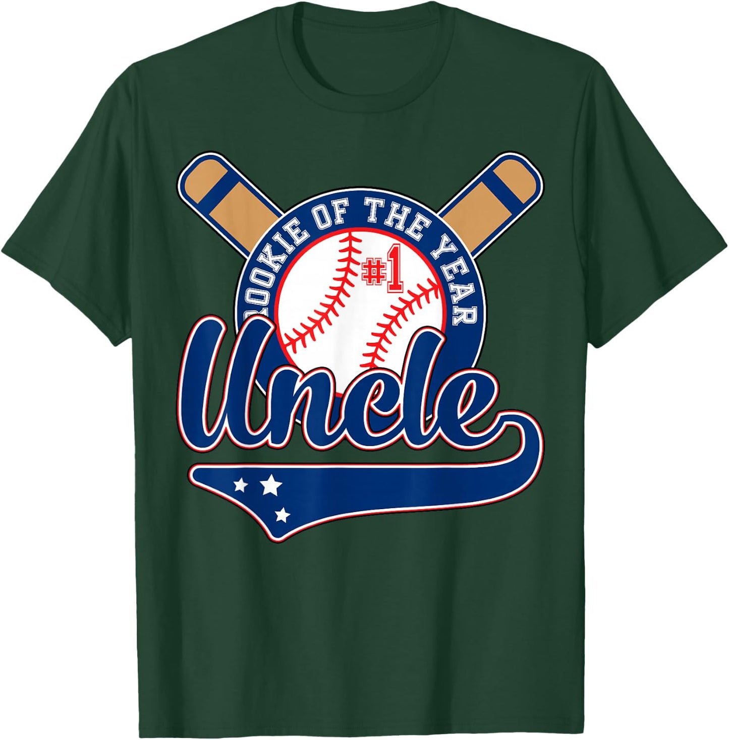 Uncle Rookie of Year 1st Birthday Baseball Theme Matching T-Shirt - T-Shirt | Forest