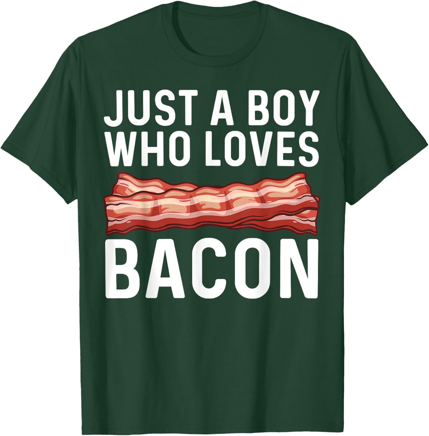 Funny Bacon Gift Bacon Lovers Boys Kids Meat Foodie Pun T-Shirt - T-Shirt | Forest
