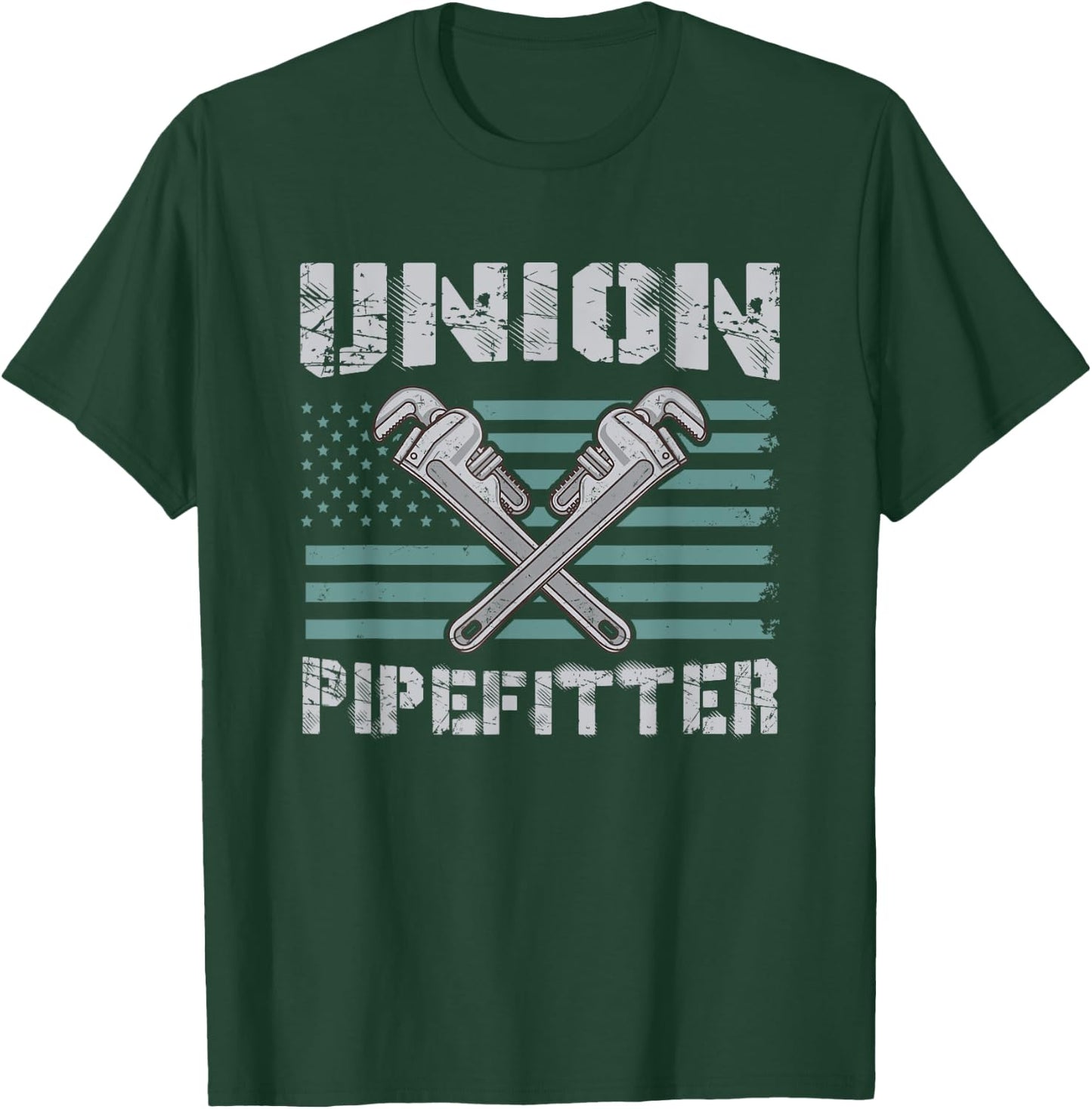 Union Pipefitter Flag for Pipefitter T-Shirt - T-Shirt | Forest