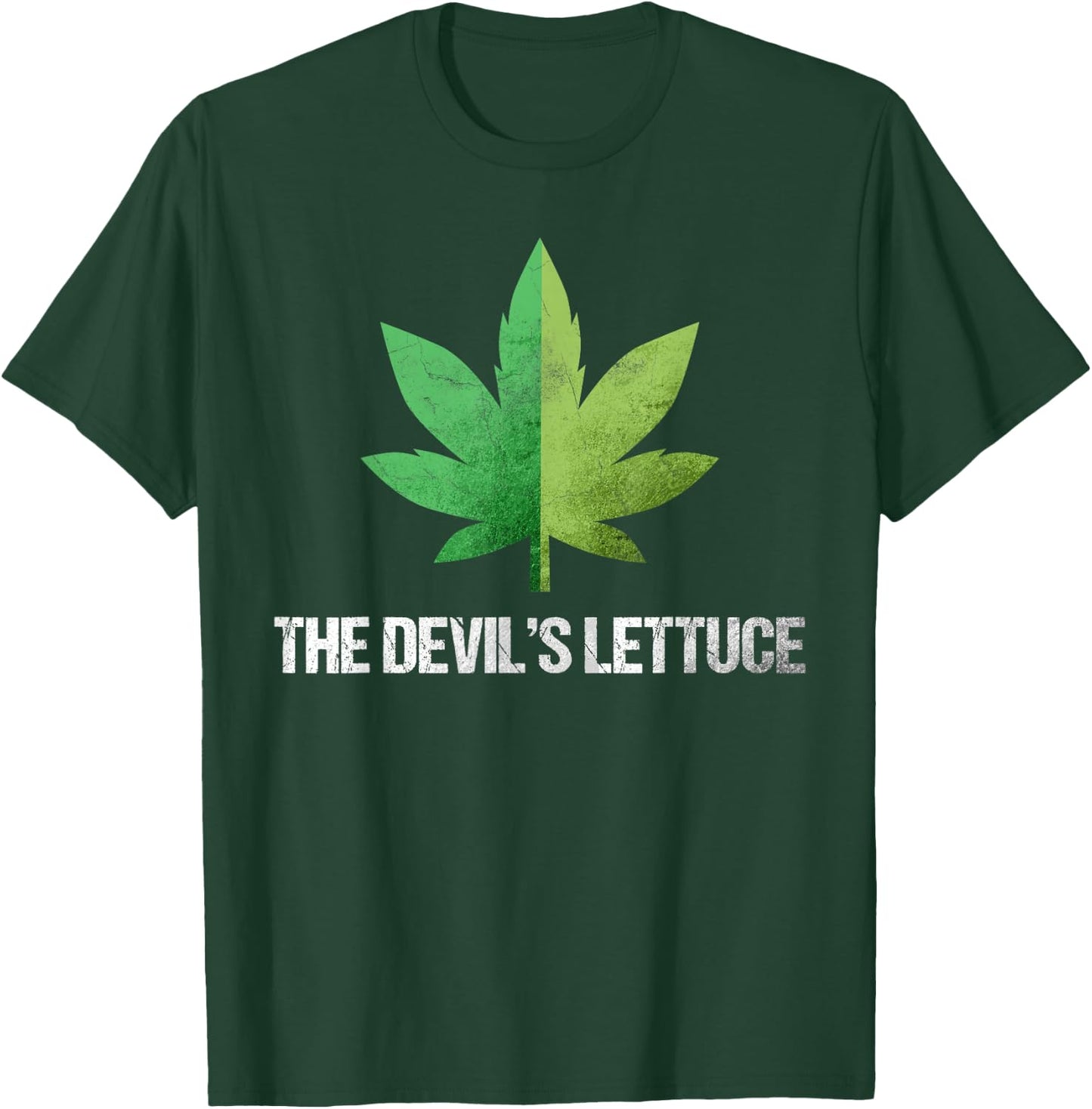The Devil Smoking Lettuce Smoking Ganja T-Shirt - T-Shirt | Forest