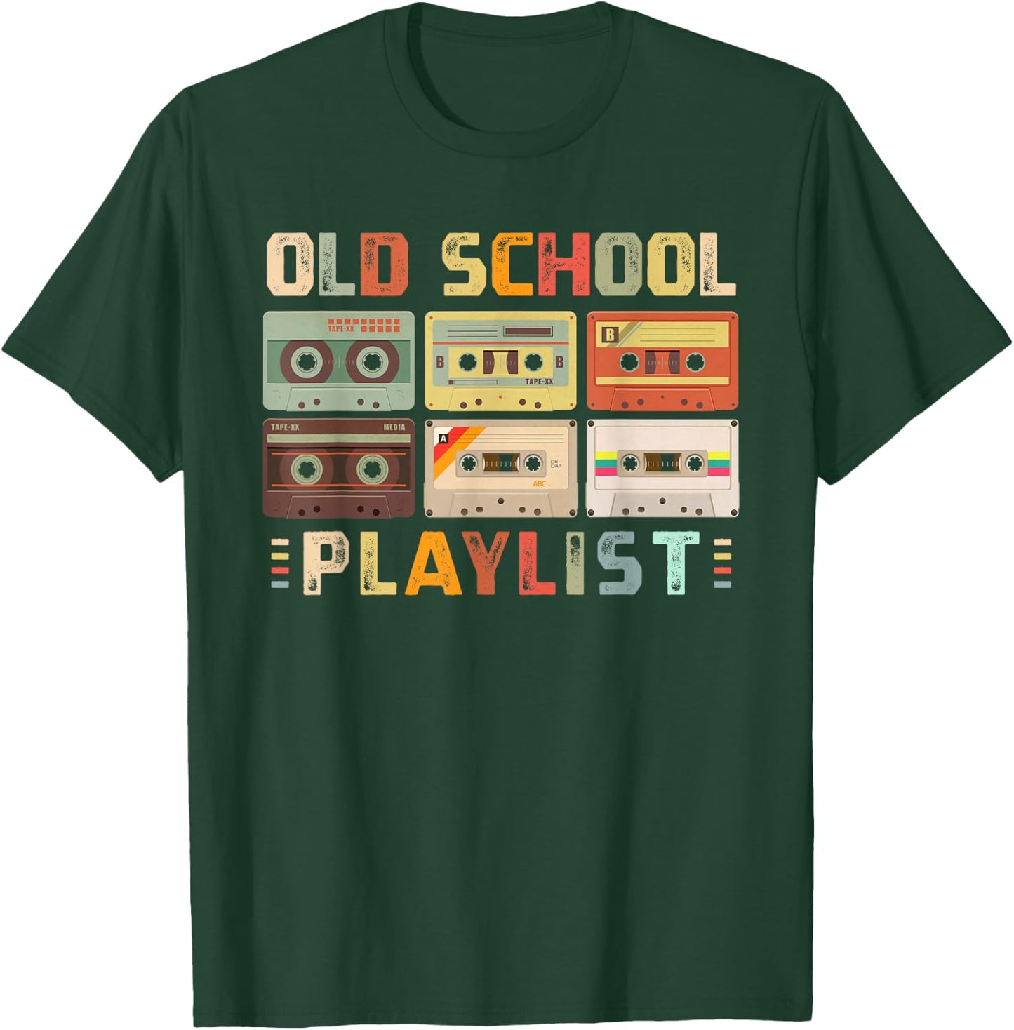 Cassette Tape Music 80s Retro Old School Playlist T-Shirt - T-Shirt | Forest