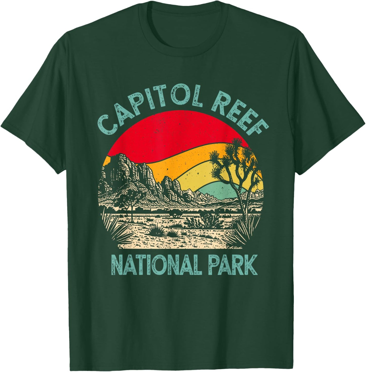 Retro Vintage Capitol Reef National Park 2025 Hiking Outdoor T-Shirt - T-Shirt | Forest