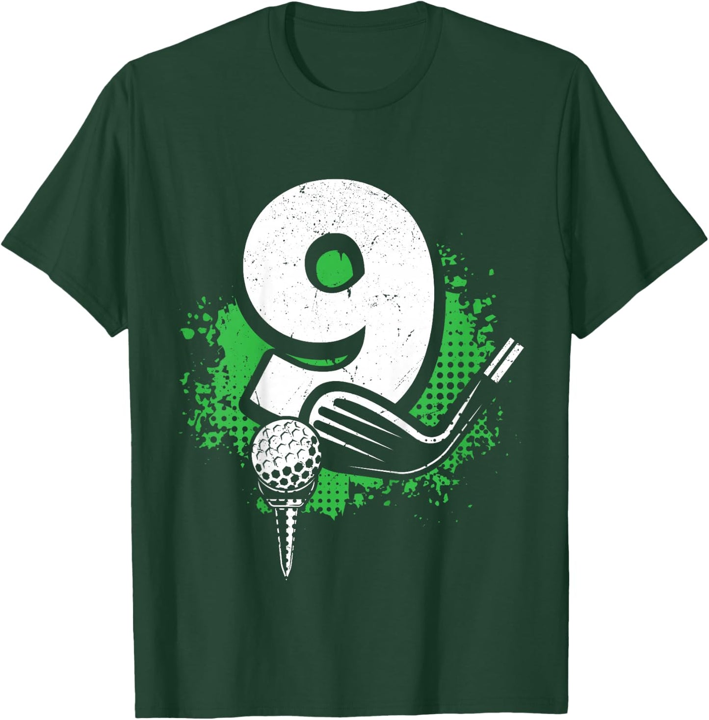 Kids 9th Birthday Boy Golf Player Golf 9 Years Old T-Shirt - T-Shirt | Forest