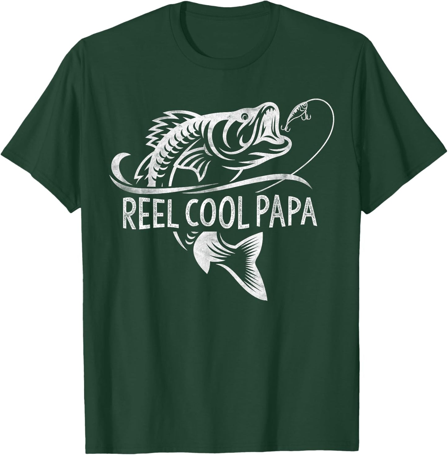Reel Cool Papa Fishing Dad Gifts Father's Day Fisherman Fish T-Shirt - T-Shirt | Forest