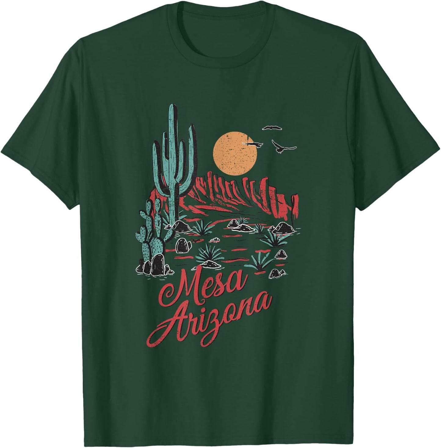 Mesa Arizona Desert State Vintage Desert Landscape T-Shirt - T-Shirt | Forest