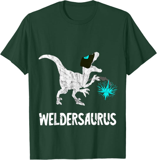 Welder Dinosaurs Funny Mig Welding Dino Steel Worker T-Rex T-Shirt - T-Shirt | Forest