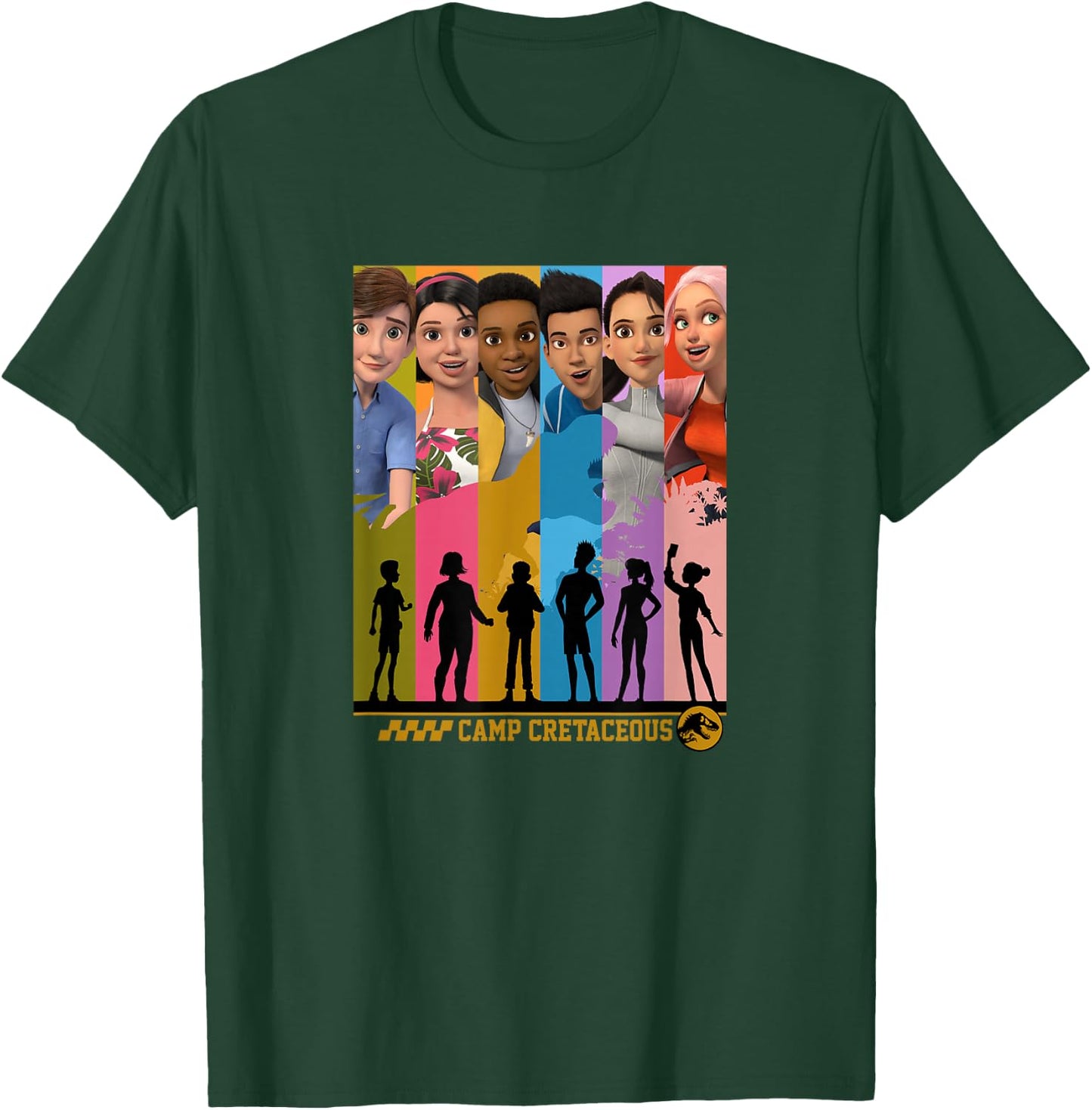 Jurassic World: Camp Cretaceous Group Shot Panels Small T-Shirt - T-Shirt | Forest