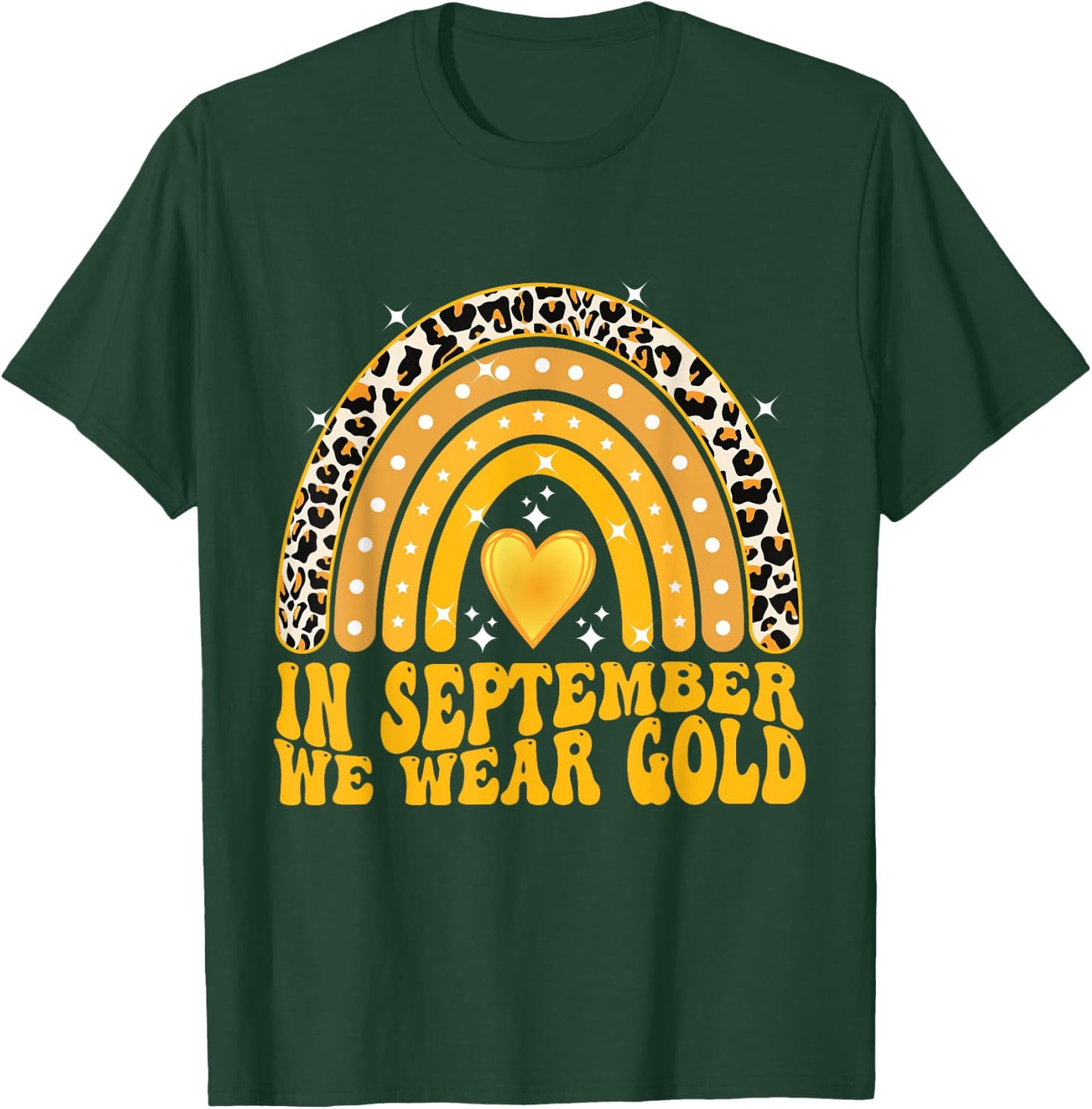 In September We Wear Gold Childhood Cancer Awareness T-Shirt - T-Shirt | Forest