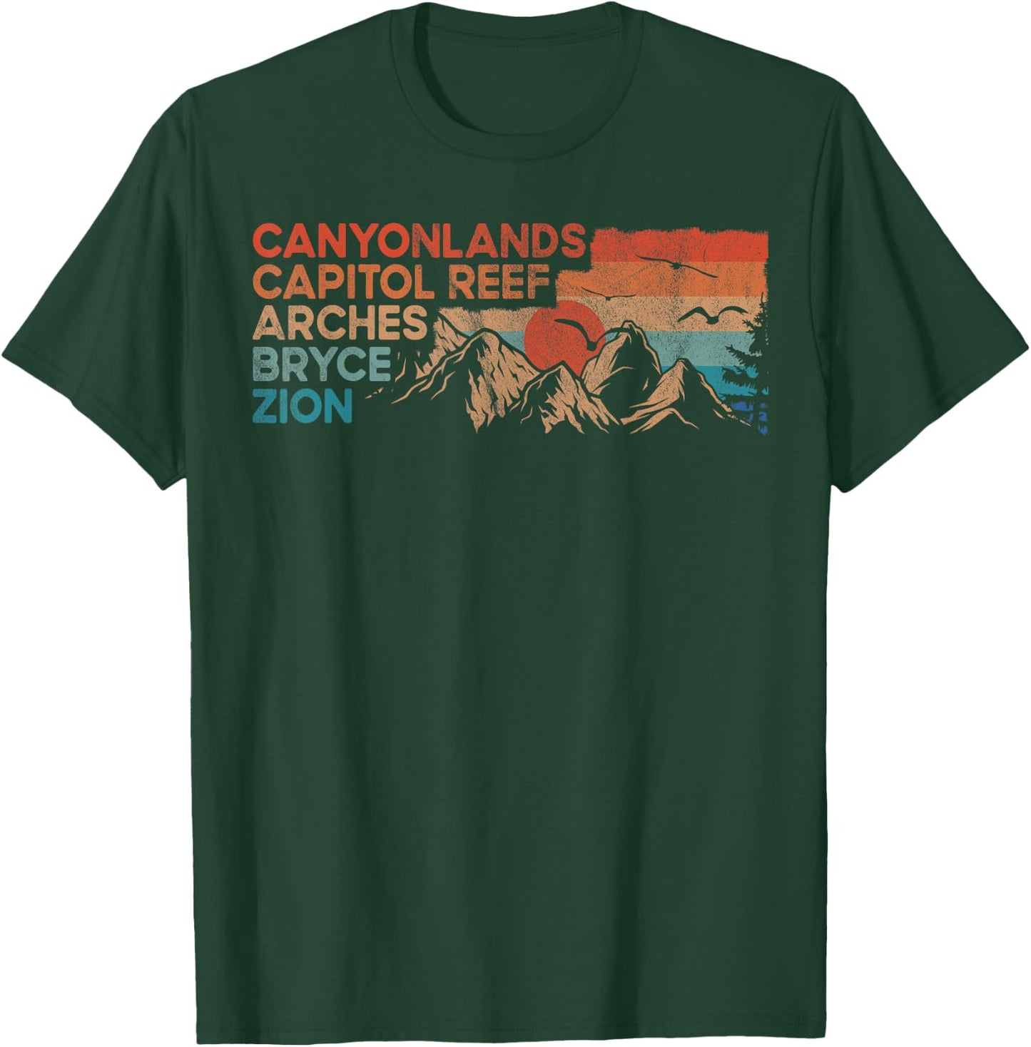 Vintage utah national parks Moab utah mighty five souvenir T-Shirt - T-Shirt | Forest