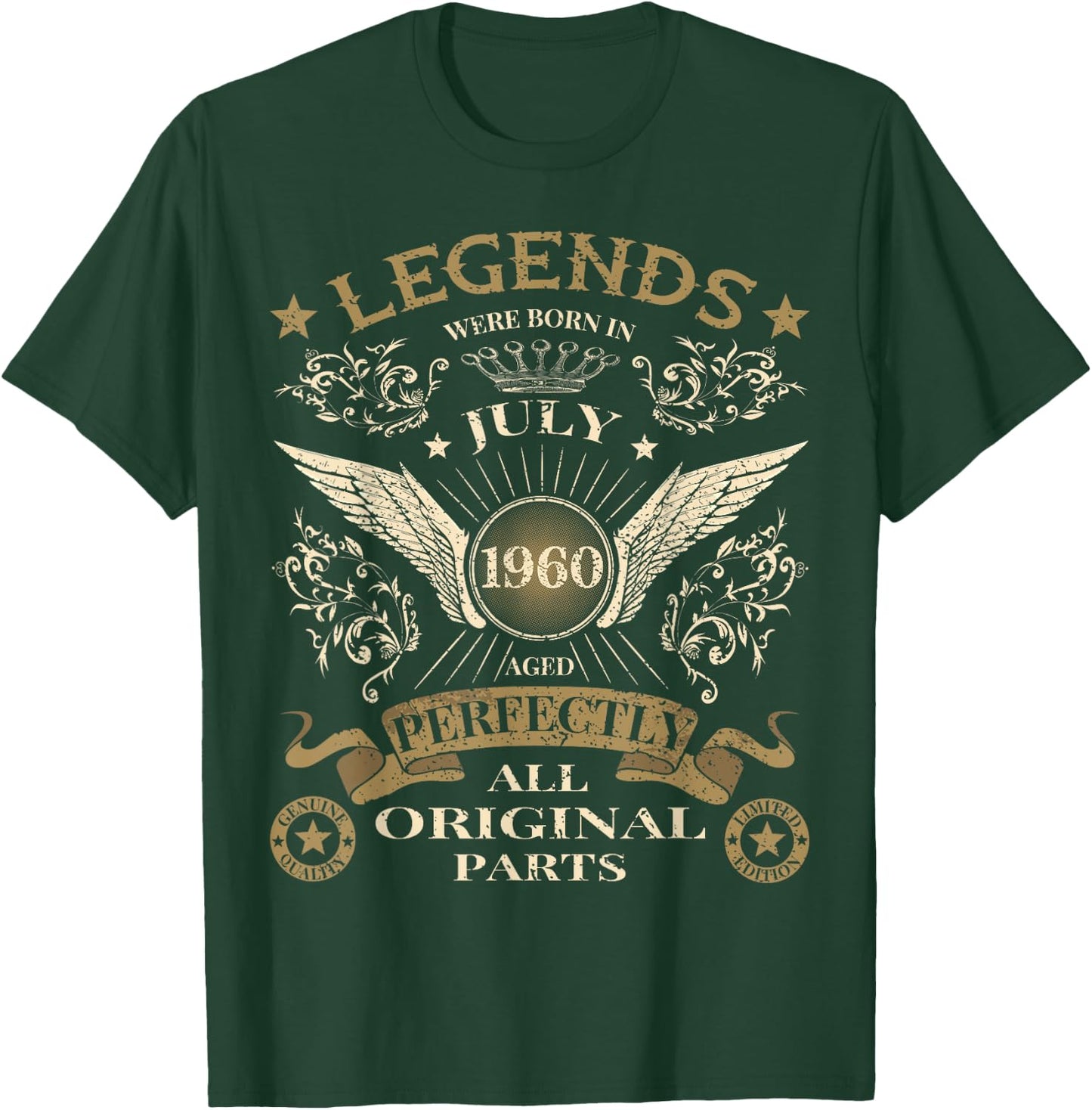 60th Birthday Legends were born in July 1960 Vintage T-Shirt - T-Shirt | Forest