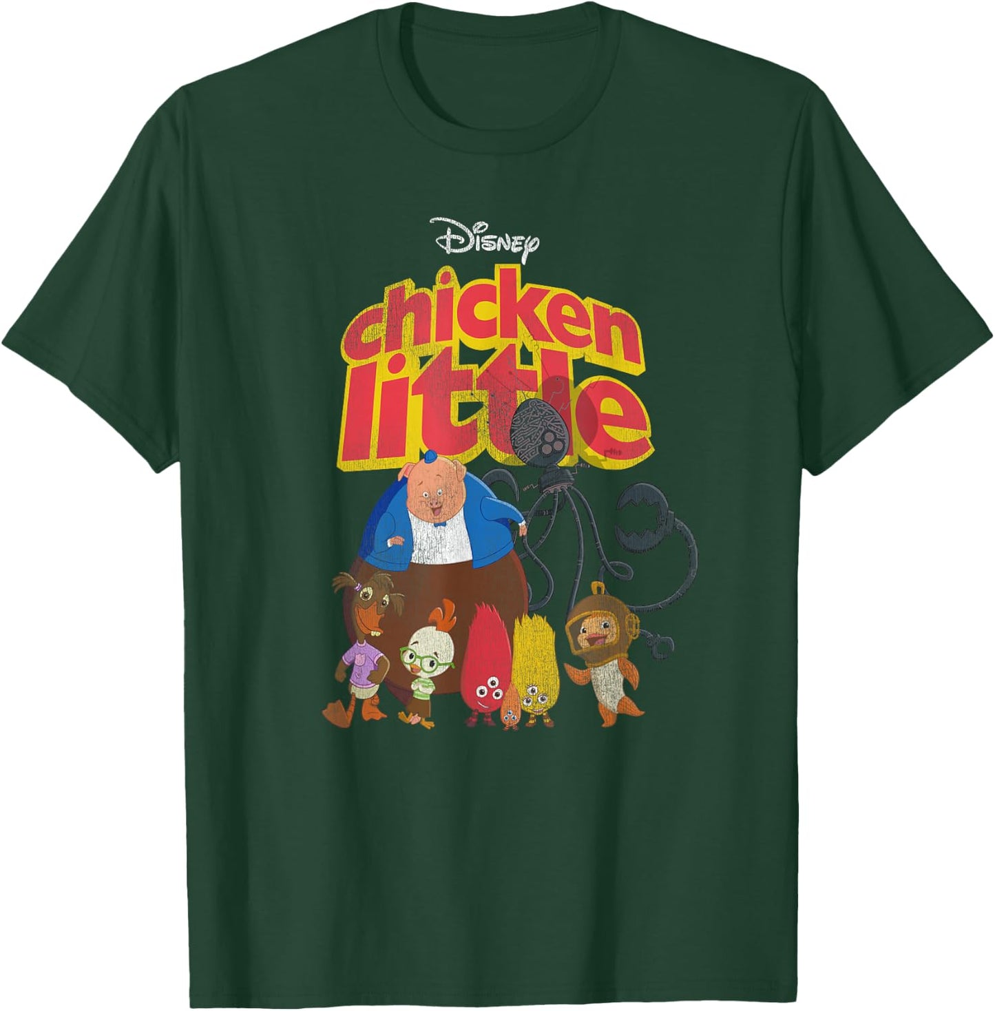 Disney Chicken Little Characters Retro Small T-Shirt - T-Shirt | Forest