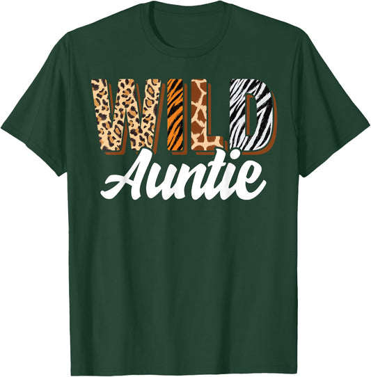 Wild Auntie Zoo Born Two be Wild B-day Safari Jungle Animal T-Shirt - T-Shirt | Forest