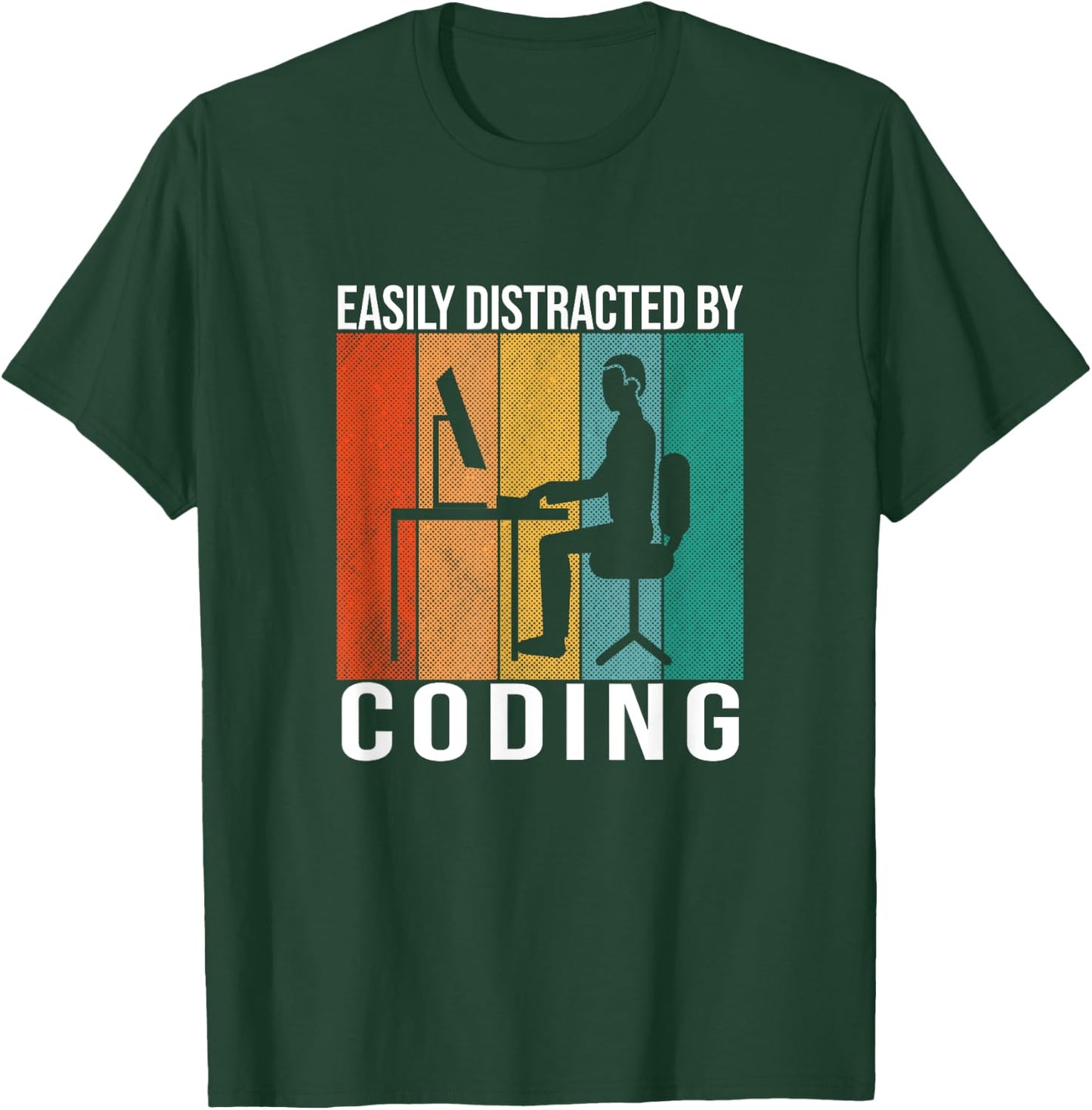 Coding Retro Code Vintage Programmer Developer Funny Coder T-Shirt - T-Shirt | Forest