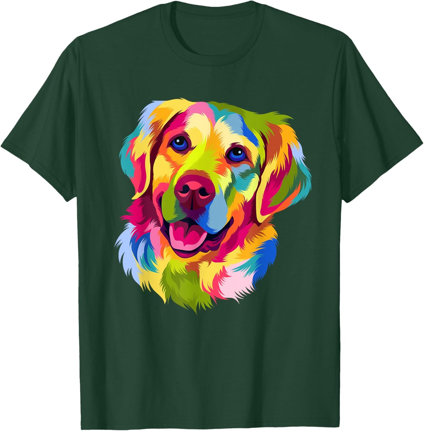 Colorful Pop Art Golden Retriever Portrait Owner T-Shirt - T-Shirt | Forest
