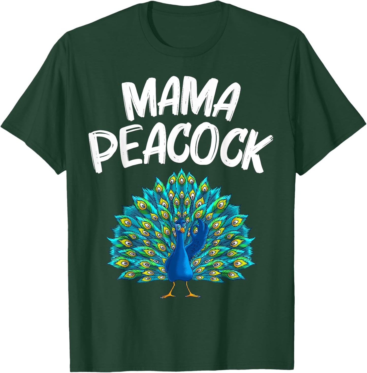 Funny Peacock Gift Mom Women Peafowl Lover Bird Feather T-Shirt - T-Shirt | Forest