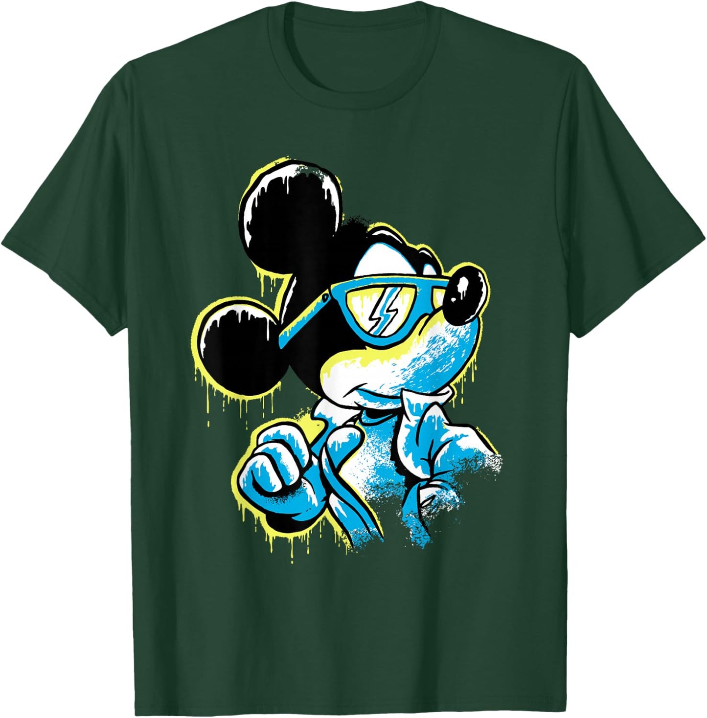 Disney Mickey Mouse ICY Cool Paint Drip Small T-Shirt - T-Shirt | Forest