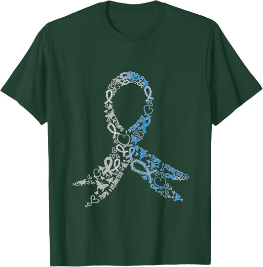 Type 1 Diabetes Ribbon Juvenile Diabetes Awareness Support T-Shirt - T-Shirt | Forest