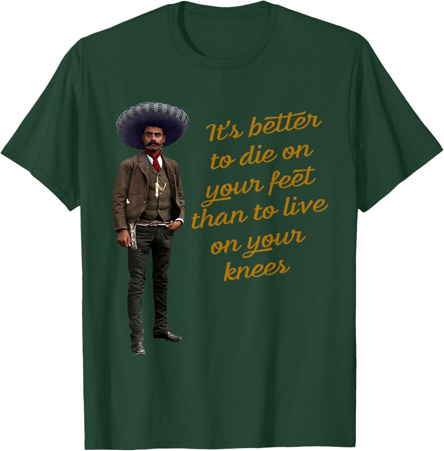 Emiliano Zapata Mexican Flag La Revolucion Mexicana T-Shirt - T-Shirt | Forest